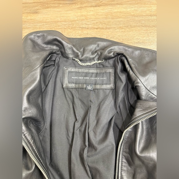 New Marc New York Andrew Marc Black Leather Jacket Size S NWT - Picture 7 of 11